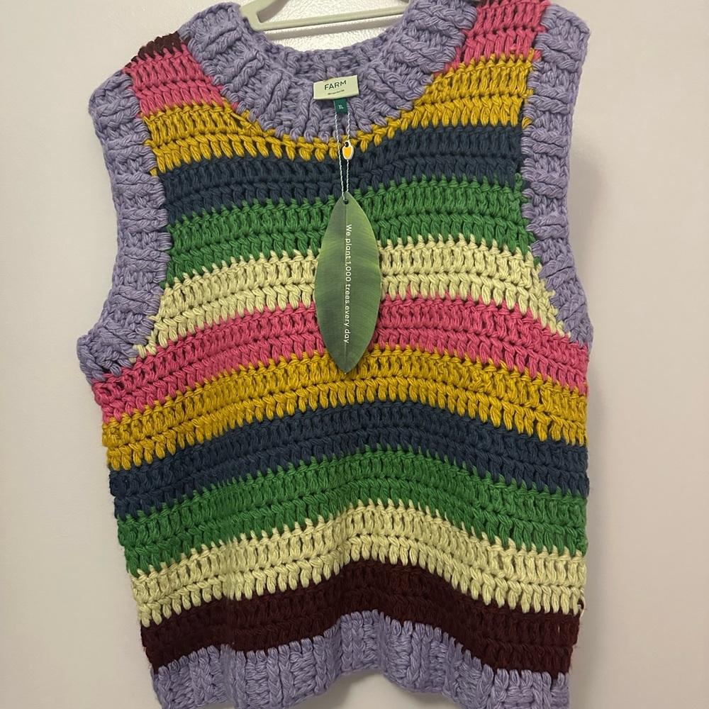 FARM Rio Multicolor Striped Sweater Vest